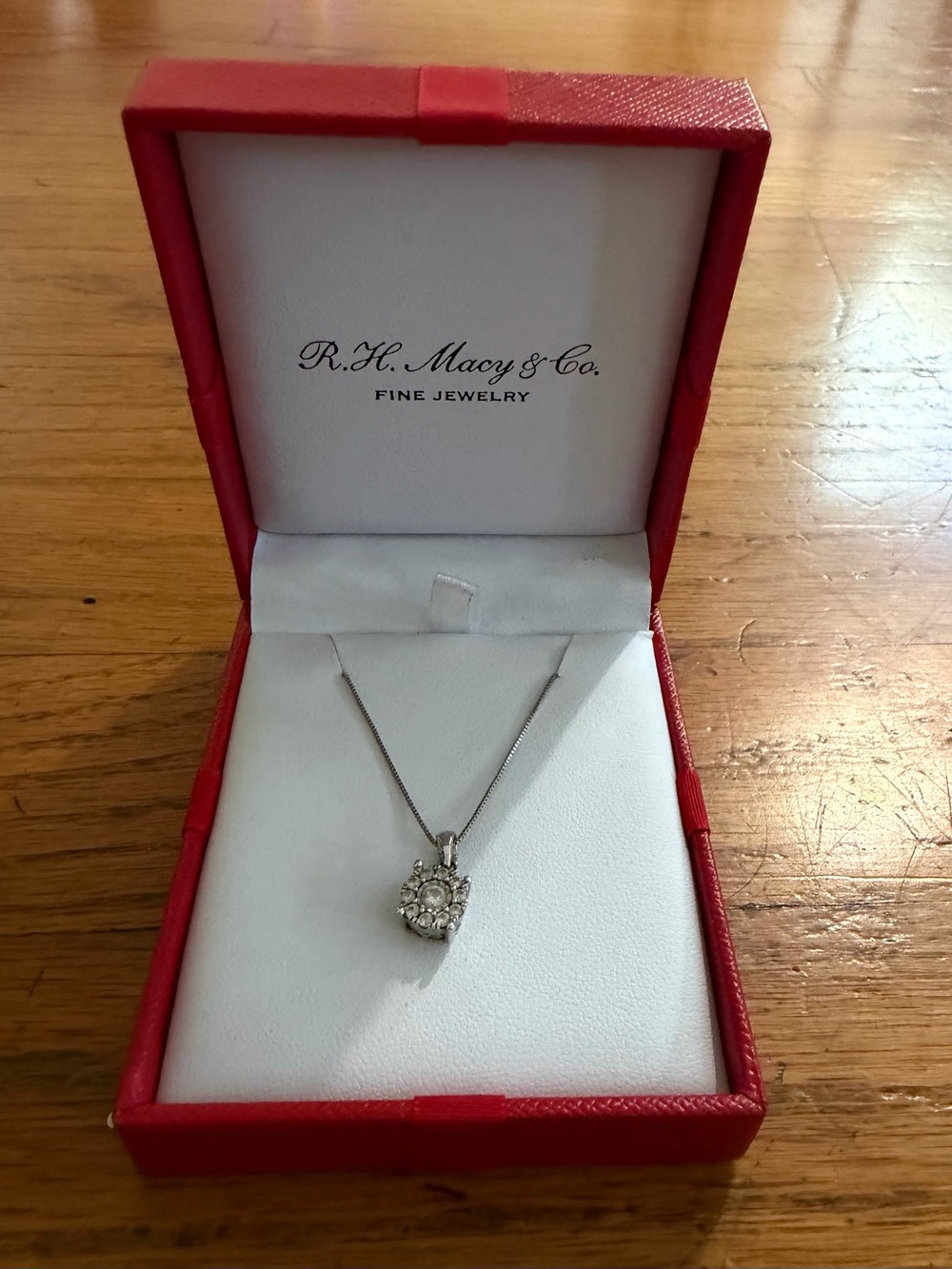 Macy’s R.H. Macy & Co Diamond Halo 18" Pendant Necklace (1/3 ct. t.w.) - Picture 3 of 5